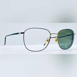 Vintage Delmar Black Gold Oval Sunglasses Frames Only